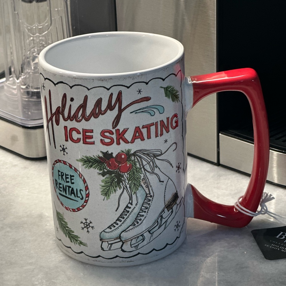 Holiday Ice Skating Ceramic Mug - NWT